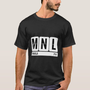 Camiseta Mnl Manila Filipinas Recordatorio de viaje Texto n