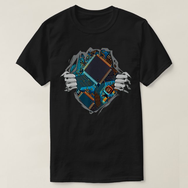 Camiseta Mo del circuito de chip de CPU eng de hardware de  (Diseño del anverso)
