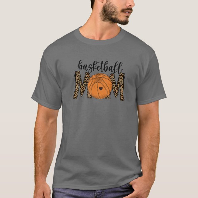 Camiseta Mo: Madre de un leopardo de baloncesto Orgulloso J (Anverso)