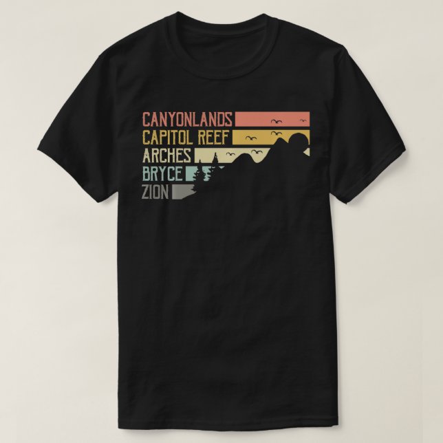 Camiseta Moab Souvenir Viejo Big 5 Utah Mighty Five Natio (Diseño del anverso)