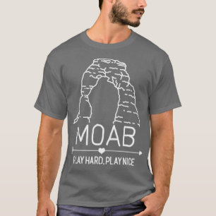 Camiseta Moab Utah Delicada tinta blanca de arco para negro