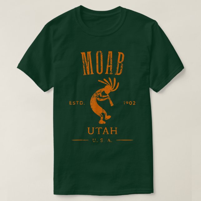 Camiseta Moab Utah Kokopelli Souvenir diseño perturbado  (Diseño del anverso)