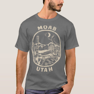 Camiseta Moab Utah Linocut Ilustracion del desierto con pro