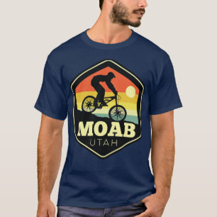 Camiseta Moab Utah Montaña Bicicleta Vintage Sunset Hexagon