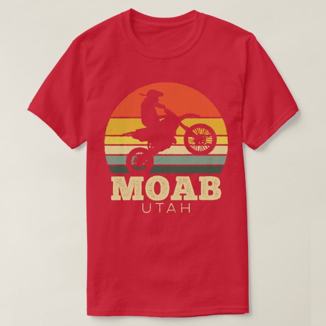 Camiseta Moab Utah Motorcycle Vintage Sunset (Diseño del anverso)