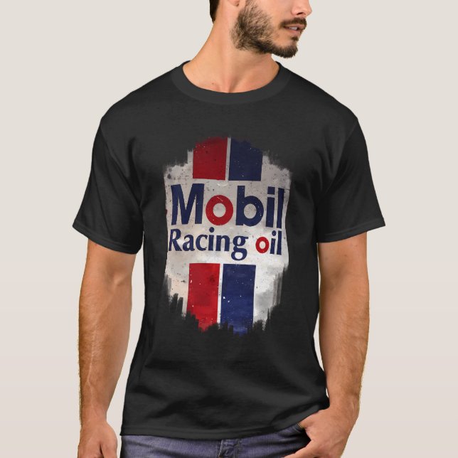 Camiseta Mobil Racing Oil Vintage Sign  (Anverso)