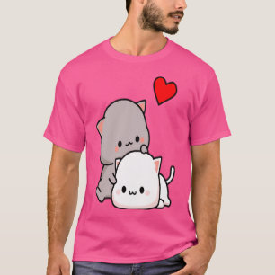 Camiseta Mochi Peach Cat Goma Amor Amor Amor Amor Abrazos B