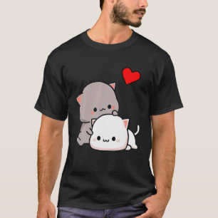 Camiseta Mochi Peach Cat Goma Love, Día De San Valentín 202