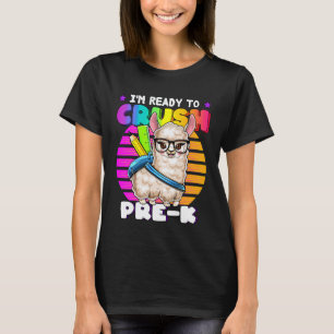 Camiseta Mochila Crush Pre K Llama para volver al cole para
