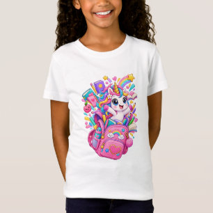 Camiseta Mochila Cute Unicorn Regreso a la Escuela - Niñas
