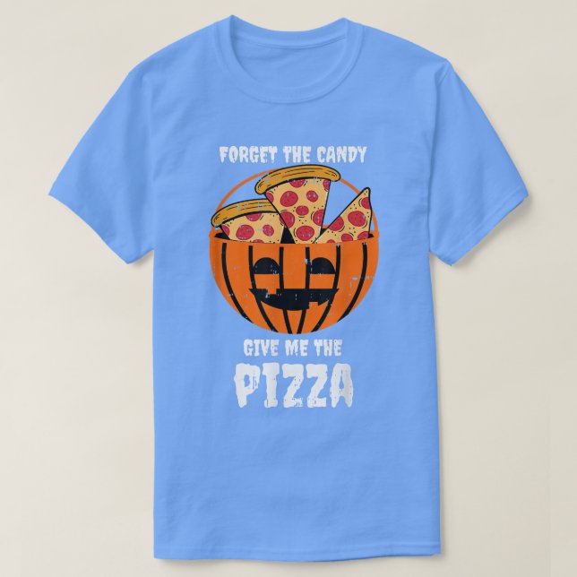Camiseta Mochila de calabaza de la pizza disfraz lúgubre Ha (Diseño del anverso)