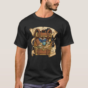 Camiseta Mochila de cofre del tesoro Suministros escolares 