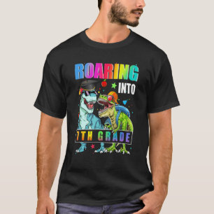 Camiseta Mochila de Dinosaurio Cute de 7º Grado, de vuelta