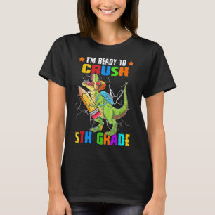 Camiseta Mochila De Dinosaurio De 5º Grado Crush Lápiz De R