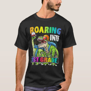 Camiseta Mochila de dinosaurio de primer grado de vuelta a