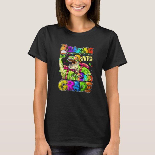 Camiseta Mochila de dinosaurio de segundo curso de regreso  (Anverso)