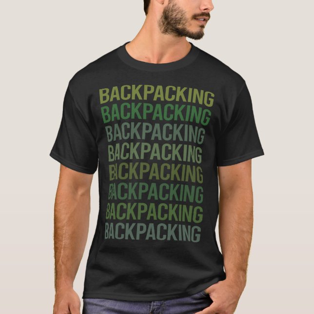 Camiseta Mochila de embalaje de texto verde (Anverso)