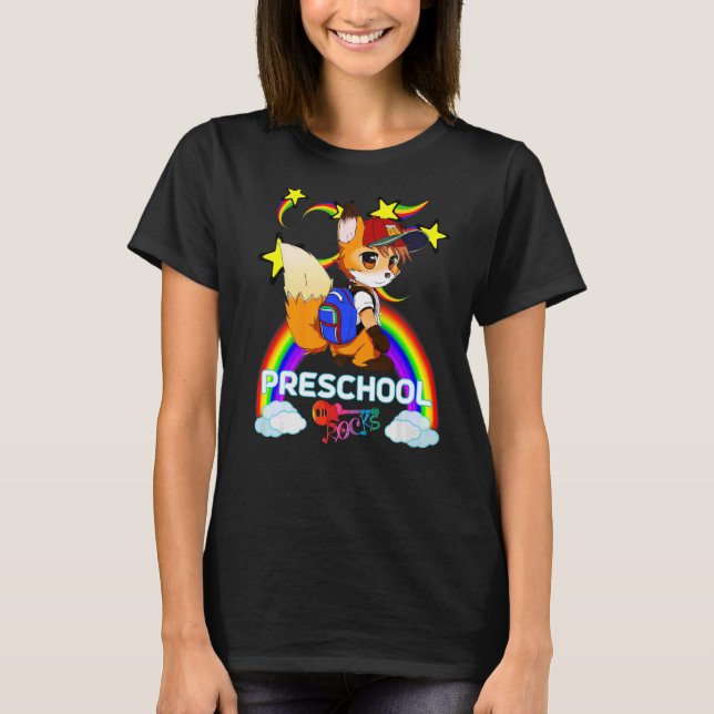 Camiseta Mochila de Fox Cute de Béisbol Cap Rainbow PRESCHO (Anverso)