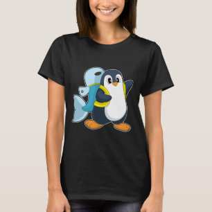 Camiseta Mochila de pescado pingüino