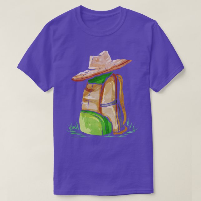 Camiseta Mochila De Senderismo Con Gorra Para Camping (Diseño del anverso)