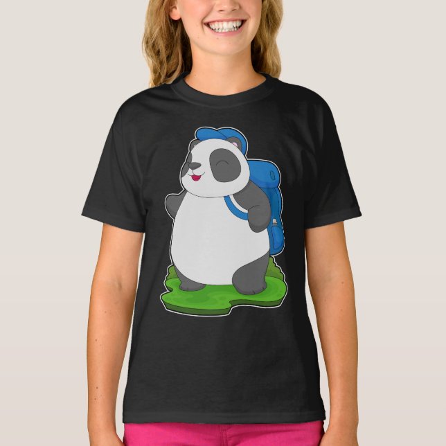 Camiseta Mochila Panda Hiker (Anverso)