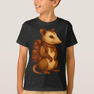Camiseta Mochilero de oposum lindo que acampa senderista bo