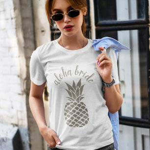 Camiseta Moda Aloha Tribe Hawái Novia de Piña Plata