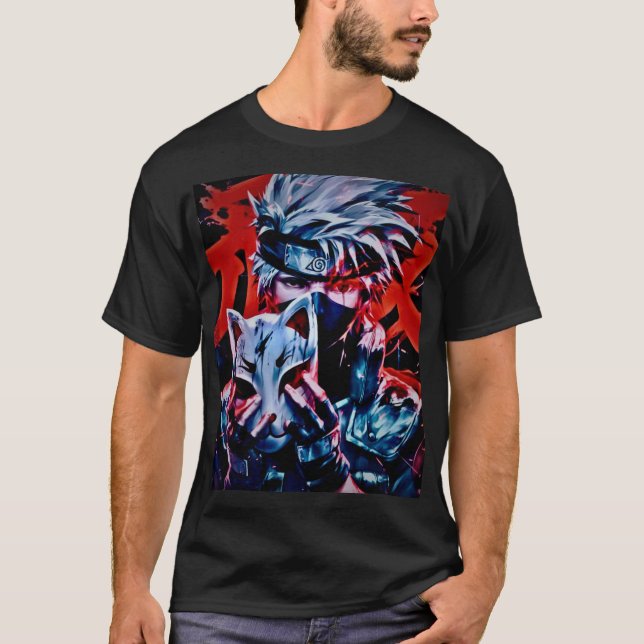 Camiseta "Moda Anime Print Tee: Vibrante Edición Art" (Anverso)
