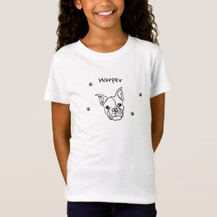 Camiseta Moda Arte de línea de Bulldog francés: Editar tu t