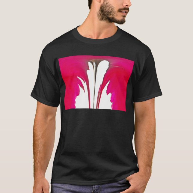 Camiseta Moda asombrosa rosa rosa roja bajo el cielo blanco (Anverso)