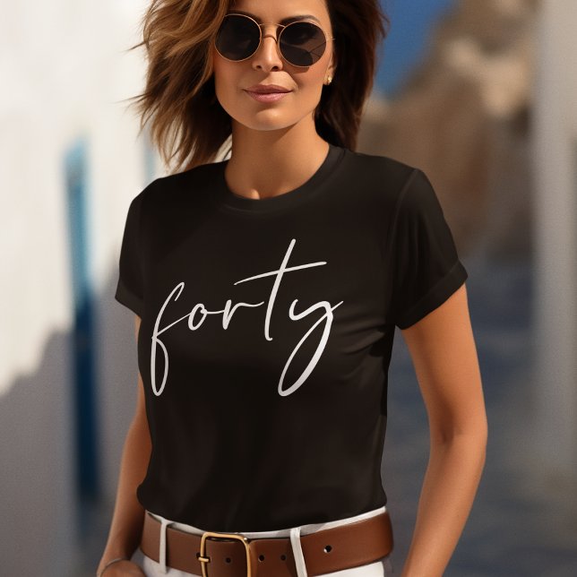 Camiseta Moda Blanco Negro 40 Fiesta de cumpleaños (Subido por el creador)