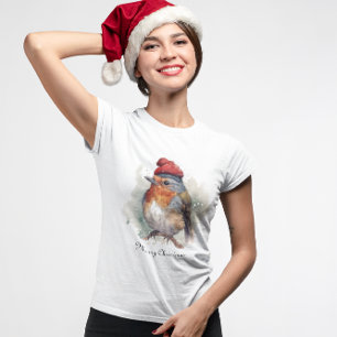 Camiseta Moda boutique de Robin de vacaciones en acuarela