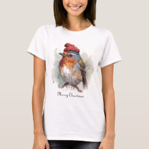 Camiseta Moda boutique de Robin de vacaciones en acuarela