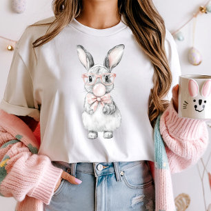 Camiseta Moda Bubblegum Bunny Tee; Conejo de acuarela de Pa