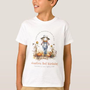 Camiseta Moda Caída Calabaza Escarecrow Cosecha Niños Cumpl