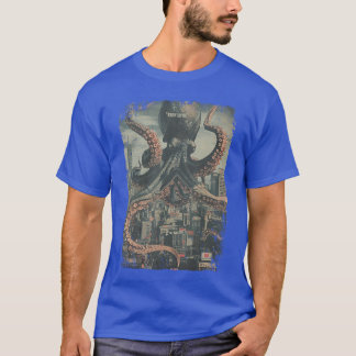 Camiseta Moda callejera vintage Y2K pulpo de terror Mons