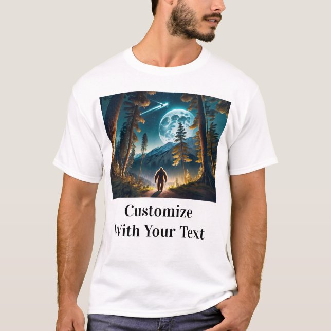 Camiseta Moda completa de Bigfoot Night Woods (Anverso)