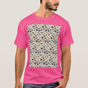 Camiseta Moda Cósmica Ufo Vector Arte En Tonos Neutros