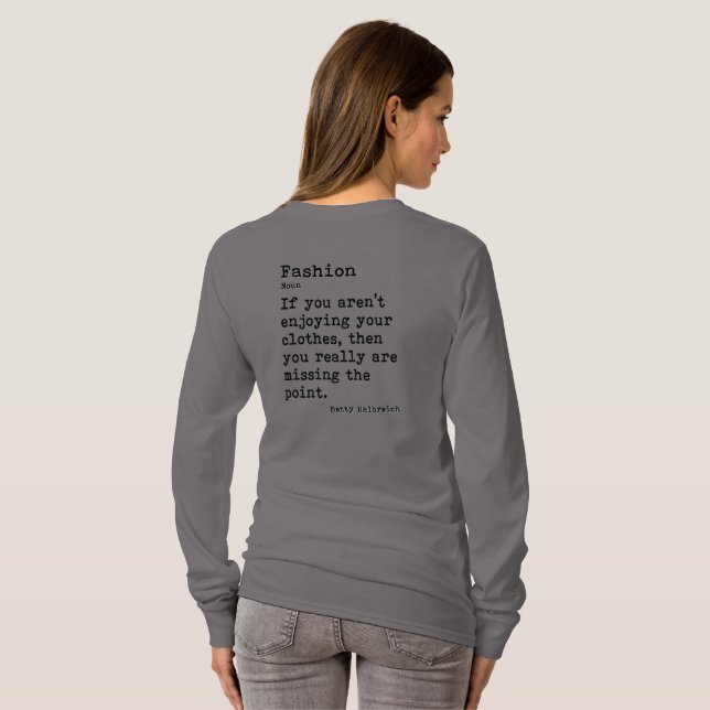 Camiseta Moda: Cuello de la tripulación de manga larga (Reverso completo)