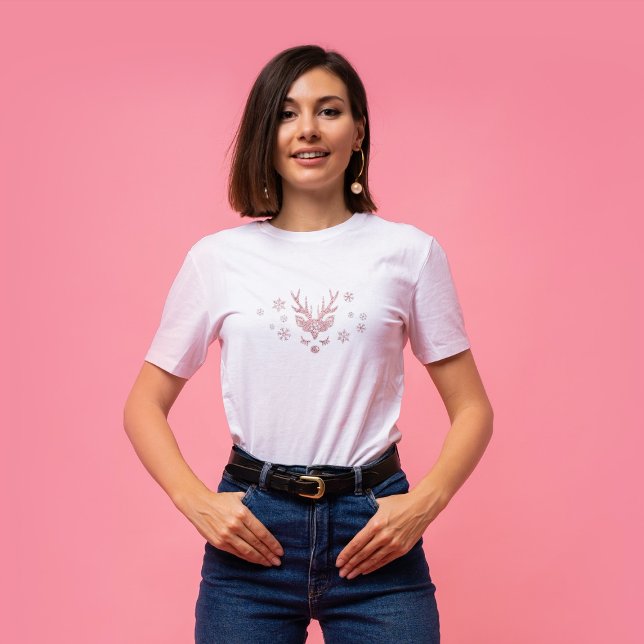 Camiseta Moda Cute Girly Pica Nieves Navidades de renos (Subido por el creador)