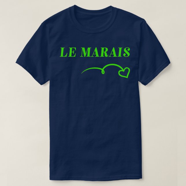 Camiseta Moda Cute Le Marais Heart Paris Francia (Diseño del anverso)