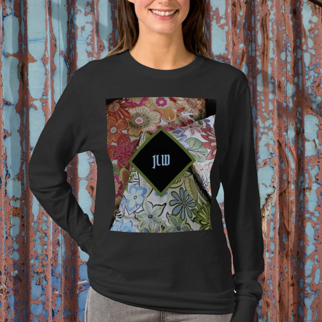 Camiseta Moda de Boho falsa floral bordada personalizada (Subido por el creador)