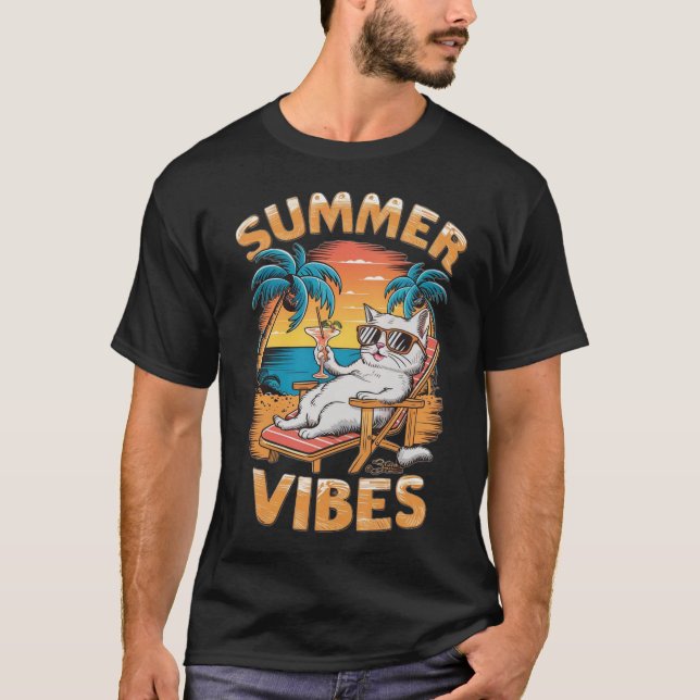 Camiseta Moda de estilo de vibraciones de verano (Anverso)