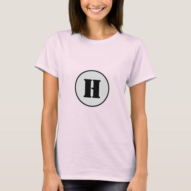 Camiseta Moda DE ESTILO MÍNIMO MODERNO MONOGRAM ELEGANTE SI (Anverso)