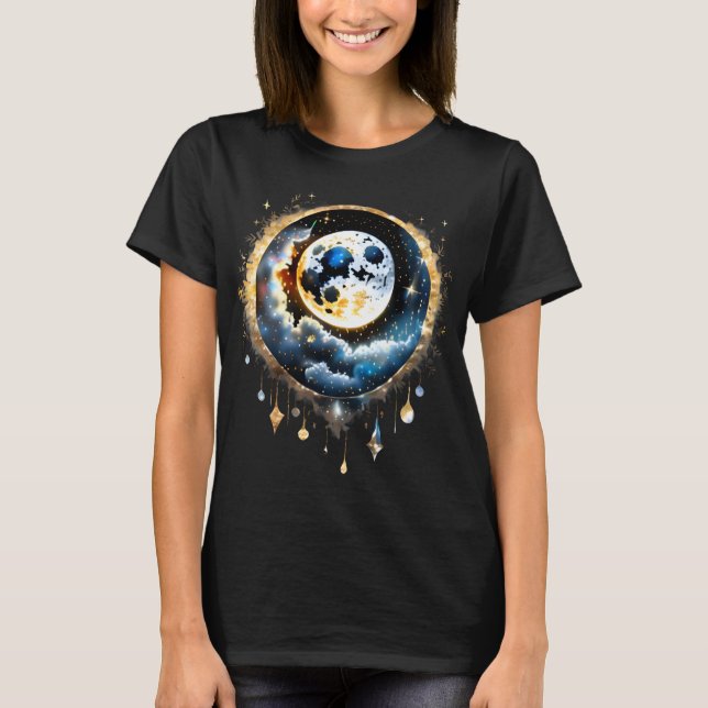 Camiseta Moda de fantasía nocturna estelar de luna llena ce (Anverso)