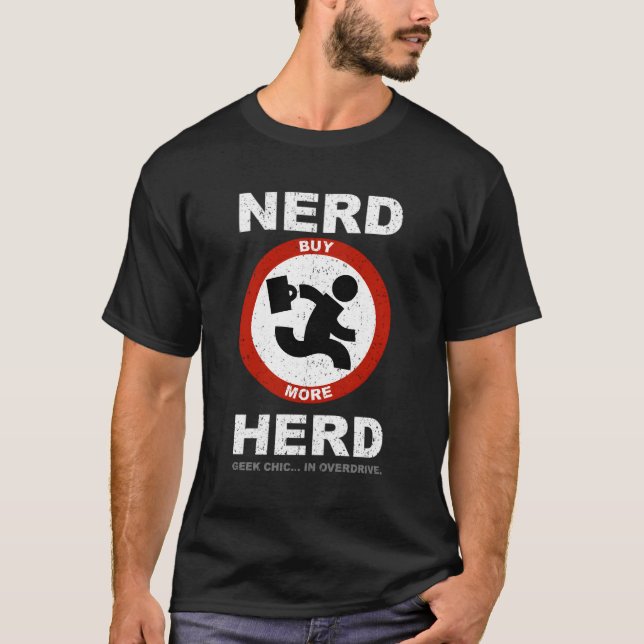 Camiseta Moda De Geek De Herd Nerd En Sobreconducción (Anverso)