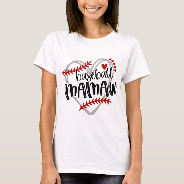 Camiseta Moda de la abuela de la selección de béisbol Heart (Anverso)