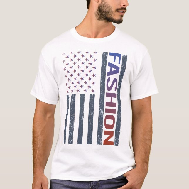 Camiseta Moda de la Bandera Americana (Anverso)