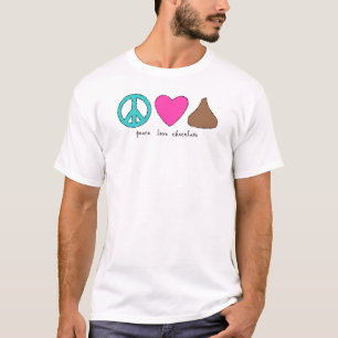 Camiseta Moda de la cadera del chocolate del amor de la paz