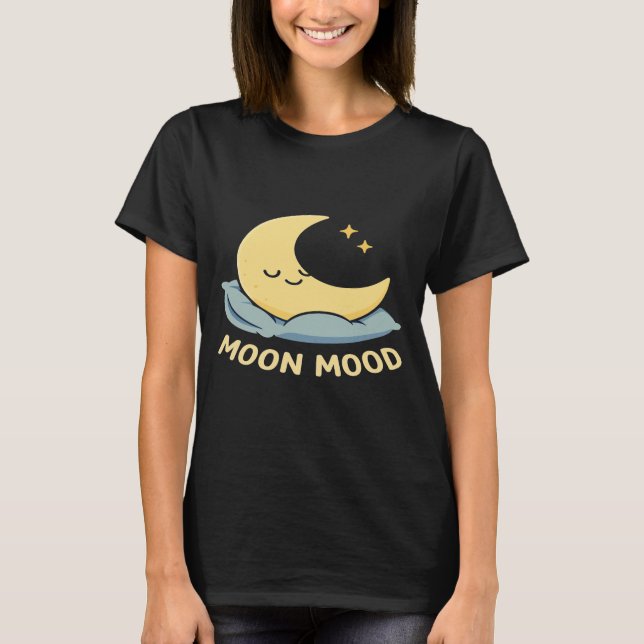 Camiseta Moda de la Luna - Diseño de la Luna Durmiente (Anverso)